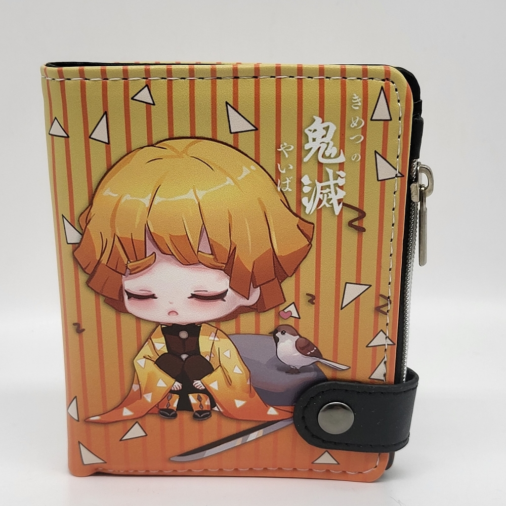 Demon Slayer Anime Kimetsu No Yaiba Chibi Zenitsu Agatsuma Bifold Wallet Unisex